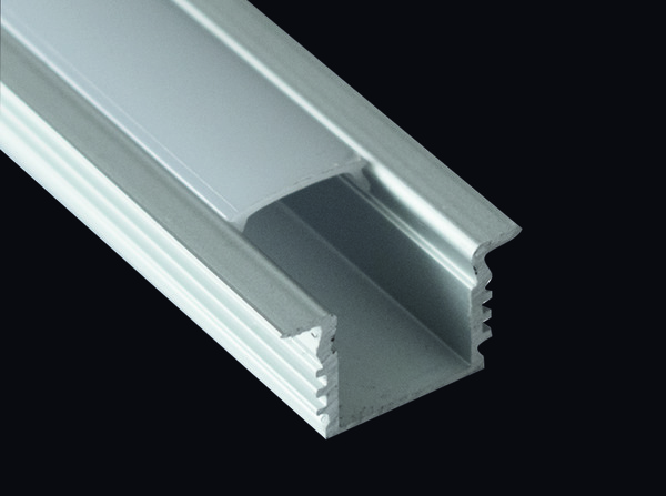 KIT 40pzProfilo alluminio Cartongesso o Incasso, 2m Dissip.22W/m,Inc.12,5mm(23,1x12,74),Cover satin