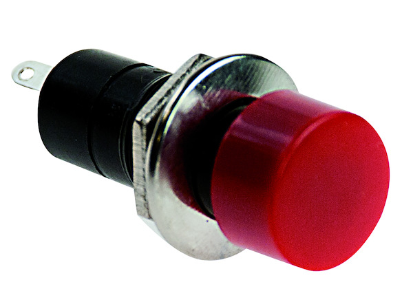 PULSANTE A BOTTONE D.14mm ROSSO 3A 125Vac ON-OFF STABILE