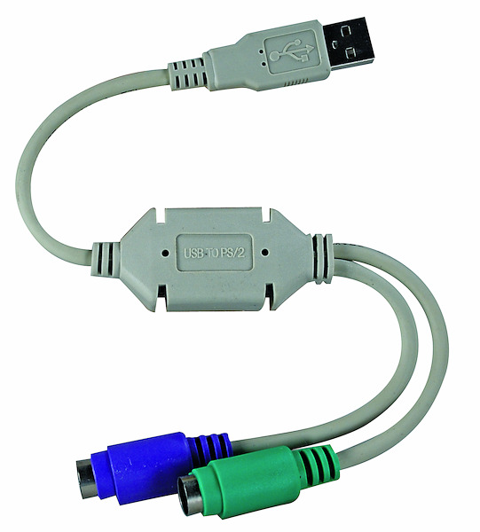 ADATTATORE USB SPINA Tipo A - 2 PRESE PS2 (Mouse + Tastiera), L.0,2M