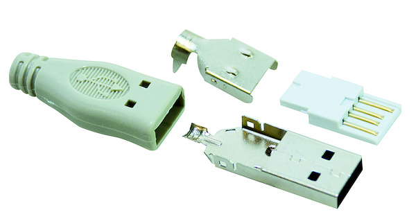 Connettore USB tipo A maschio, a saldare