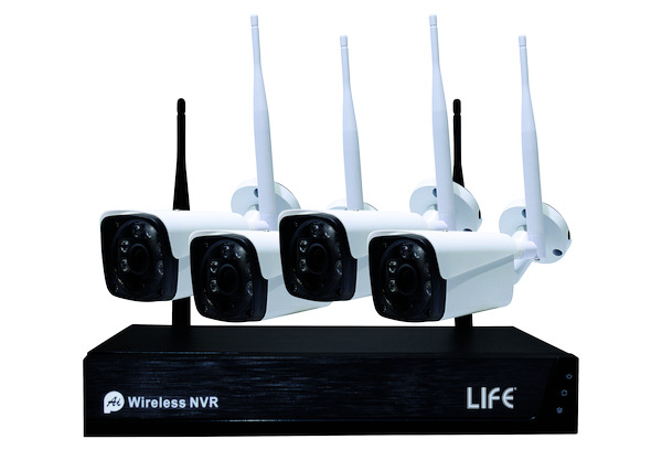 KIT IP SMARTLIFE WIRELESS H.265+ 2,4Ghz, NVR + 4 Telecamere IP65, 1080P 2Mpx, L.3,6mm, 6LED IR%%%_substitutiveMessage_%%%75.IPH3009K4