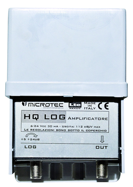 Ampl. da palo 1 ingr. log. regolabile 5÷24dB, connett. F, mod. HQ LOG - LTE READY