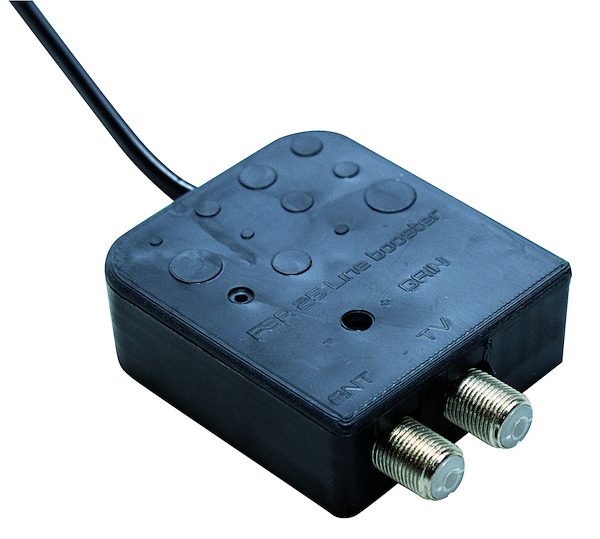 Ampl. di linea 1 ingr. VHF+UHF regolabile 15÷25dB, 1 uscita, connettore F, mod. PSA 25N-LTE READY