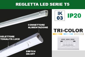 REGLETTA LED T5 TRICOLOR serie RG13