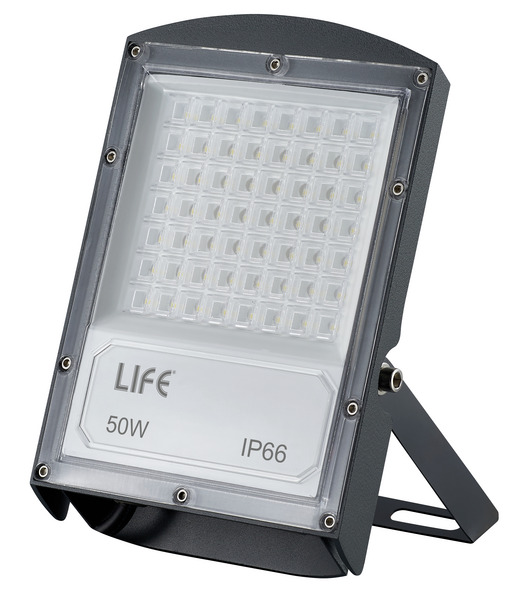 PROIETTORE A LED Serie F71, IP66, 50W, 90°, 3000K, LM5400, CRI80, 220V, 140*200*35mm, (SP 4KV)