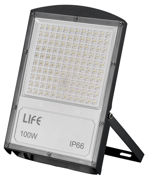 PROIETTORE A LED Serie F71, IP66, 100W, 90°, 3000K, LM11000, CRI80, 220V, 220*306*35mm, (SP 6KV)