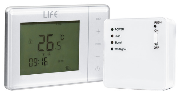 Cronotermostato programmabile + modulo wireless caldaia, contatto pulito/tensione, Wireless 2,4GHz SmartLIFE 230V