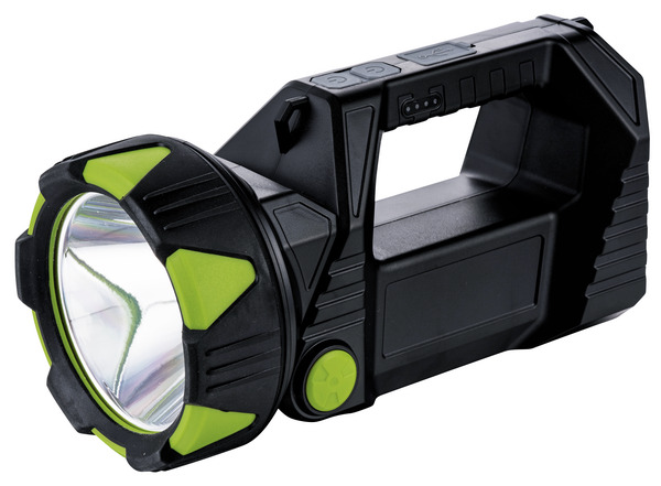 TORCIA RICARICABILE con LED 10W +40 Bianchi +8 Rossi, 400+260+140lm, BAT. Li-ION 4800mAh, funzione Power Bank, 235x115x103mm