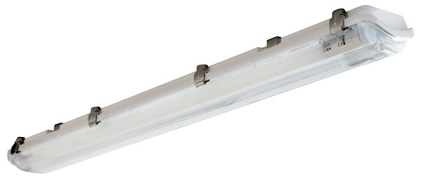 PLAFONIERA SLIM PER TUBI LED 2x60CM, IP65, ALIMENTAZIONE DIRETTA 220Vac, ABS+PS, DIM. 67x11x6cm