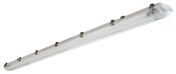 PLAFONIERA SLIM PER TUBI LED 2x150CM, IP65, ALIMENTAZIONE DIRETTA 220Vac, ABS+PS, DIM 158x11x6cm