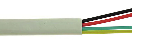 CAVO TELEFONICO PIATTO 4P. CONDUTTORE 7x0.12mm CCA, Classe Fca, Colore AVORIO, MATASSA 100M